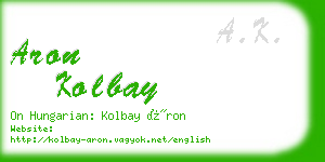 aron kolbay business card